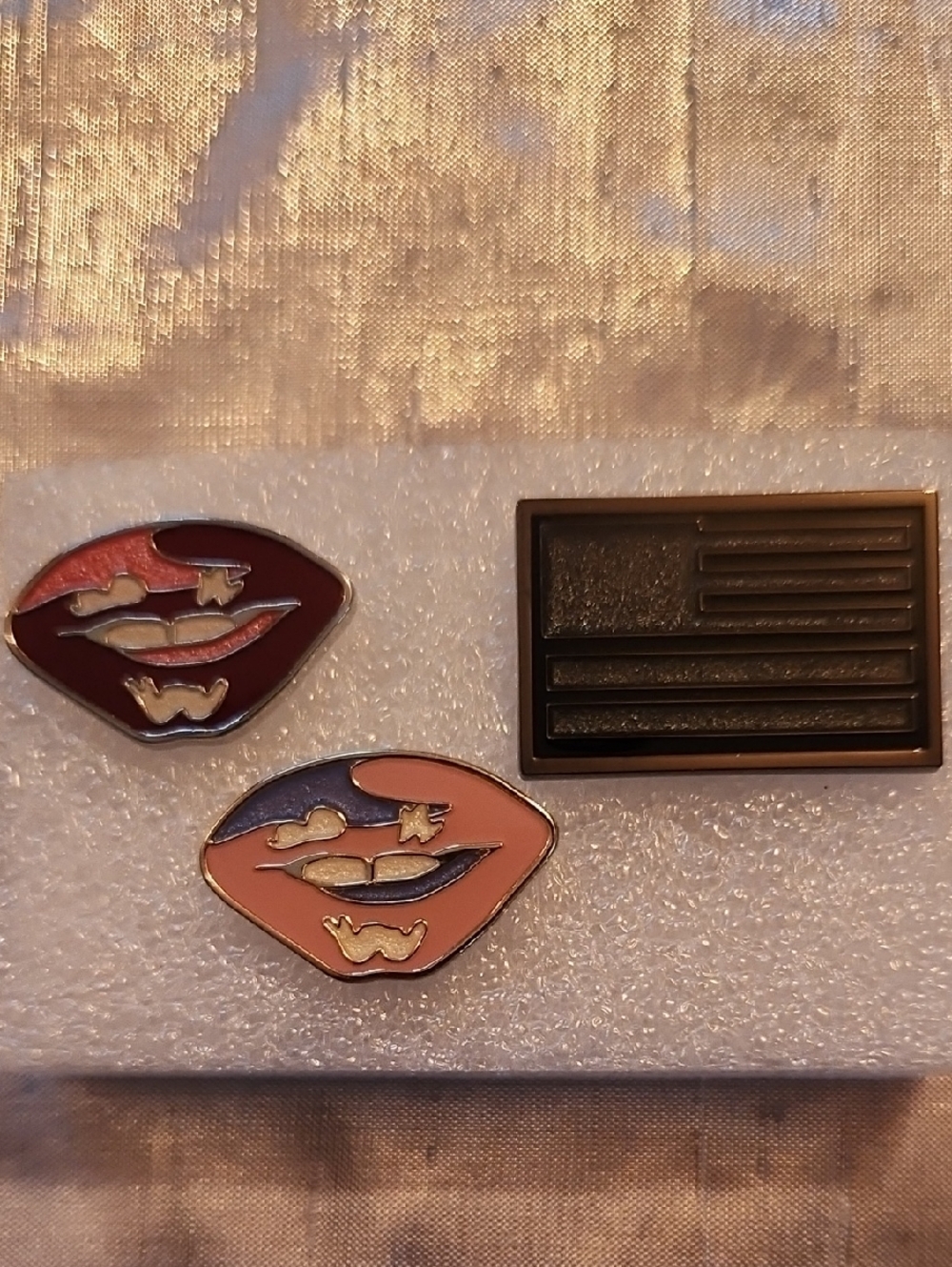 Coach Enamel Pin Trio - Burgundy, Pink, Black